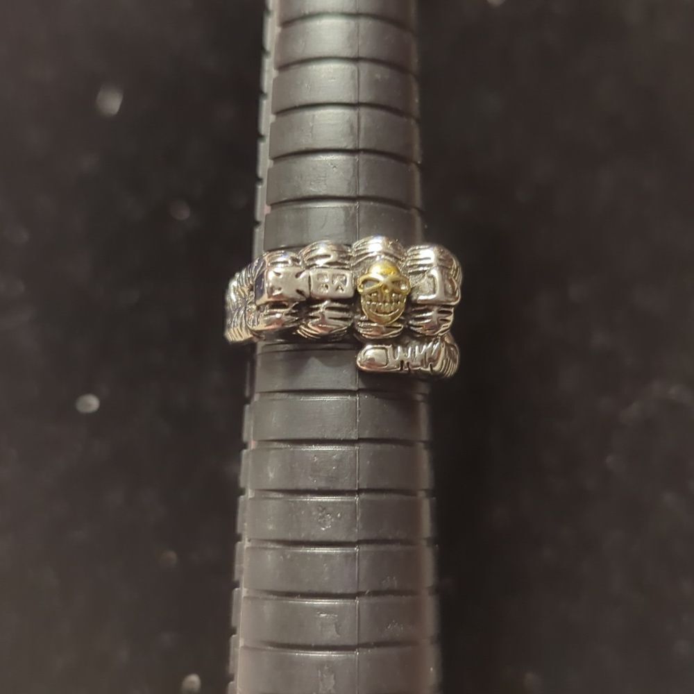 European and American Personalized Retro Skeleton Fist Ring Titanium Steel Motor - Picture 2 of 7